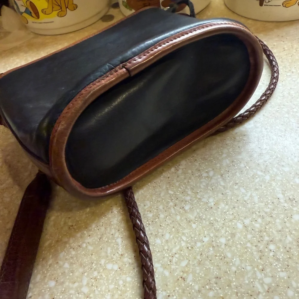 Vintage Brighton Brown and Black Croc-Embossed Purse Small 2 tone Bag
